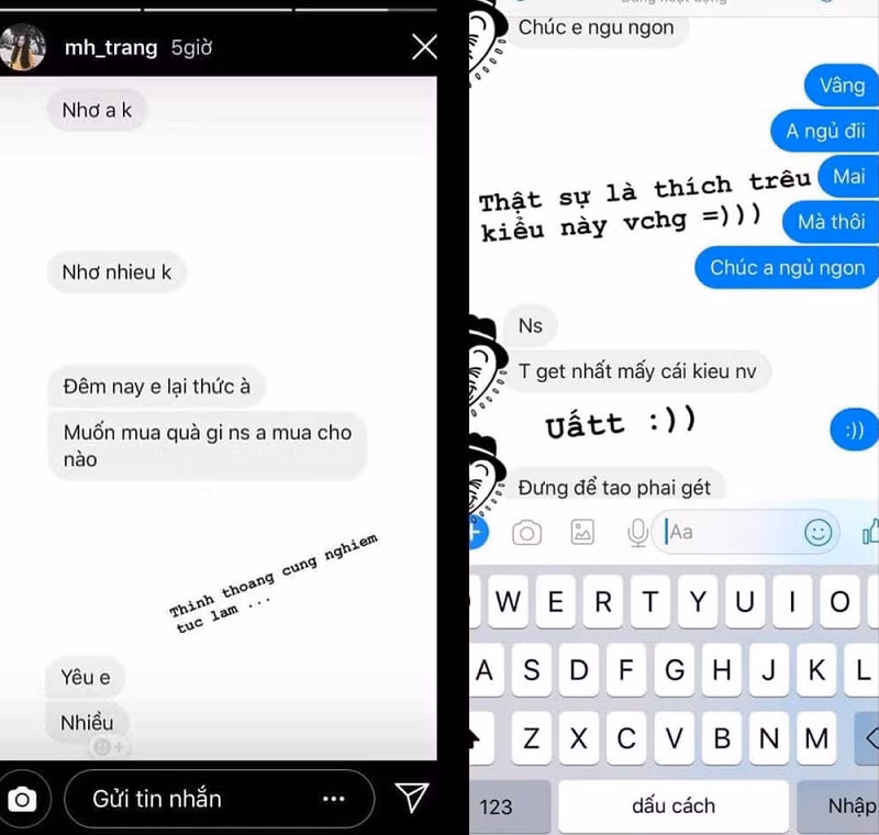 Bạn trai giấu mặt của Hà Trang có cách nói chuyện hài hước, lầy lội.