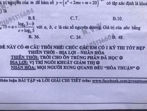 Cười "rách mép" với lời nhắn "kỳ thi tốt đẹp phải thiên thời, địa lợi, nhân hòa".