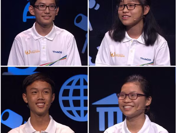 Thành Nhân, Yến Nhi, Tân Nhật và Hà Giang tranh tài trong cuộc thi Tháng 1, Quý 4 Đường lên đỉnh Olympia năm thứ 18.