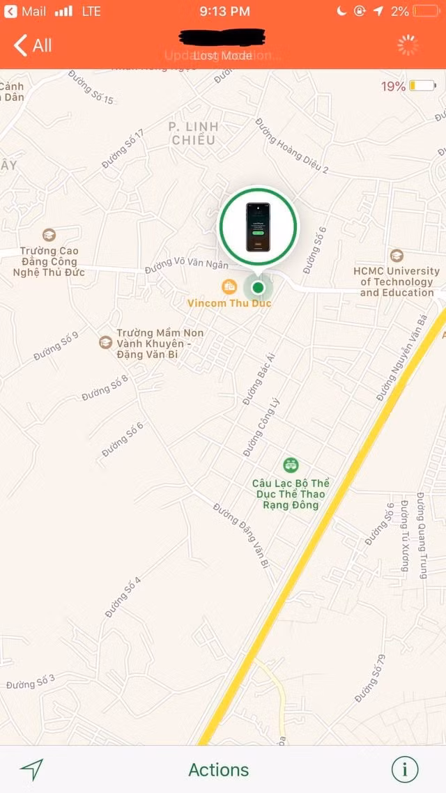 Chiếc iPhone của Chaulapoi đang nằm ở quận Thủ Đức (TP.HCM).