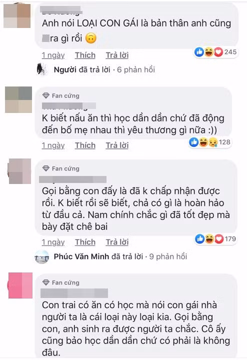 Bình luận chỉ trích chàng trai.