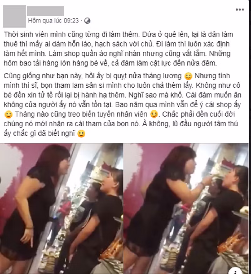 Đi bán quần áo bị quỵt lương.