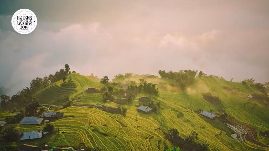 Một góc thiên nhiên Tây Bắc thơ mộng và tươi mới.
