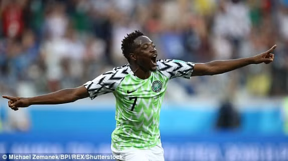 Niềm vui của Musa với bàn thắng đầu tiên của Nigeria ở World Cup 2018
