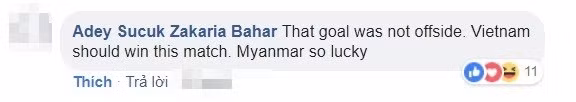 "Bàn thắng đó không mắc lỗi việt vị. Việt Nam xứng đáng thắng trận này. Myanmar quá may mắn".