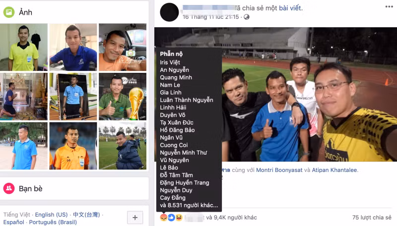 Rất đông CĐV Việt Nam đã vào trang cá nhân trọng tài Lekpha bày tỏ cảm xúc giận dữ vào những bài đăng của vị này.