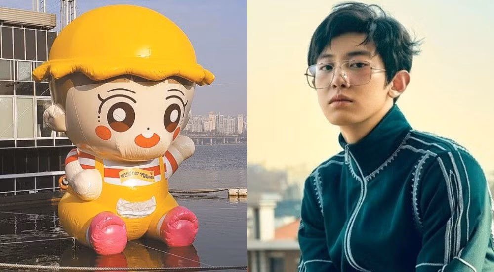 EXO-L đã làm hẳn một chú búp bê Chanyeol khổng lồ để thả trên sông Hàn.
