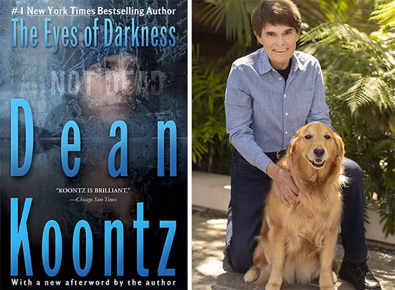 Nhà văn Dean Koontz và cuốn tiểu thuyết của mình.