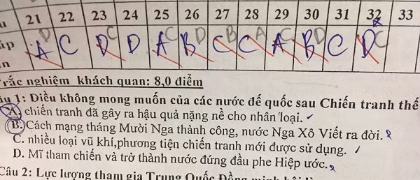 Ô kìa còn lọt một đáp án đúng thật lẻ loi. (Ảnh: Trúc Lam)