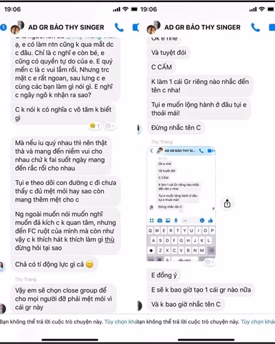 Phía dưới bài đăng của Bảo Thy, đông đảo fan hâm mộ đã chia sẻ những hình ảnh đầy đủ của cuộc trò chuyện để minh oan cho nữ ca sĩ.