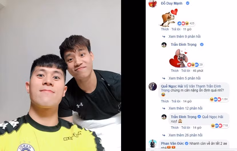 Văn Thanh cứ thỏa thích nấu nướng, việc rửa bát cứ để Đình Trọng lo.