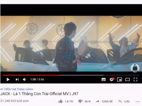 Lượt view của MV Là 1 Thằng Con Trai, tính đến 11h ngày 13-3