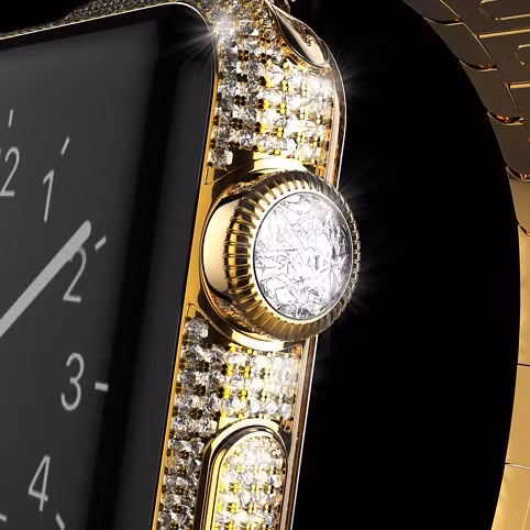 Viên kim cương lớn nhất được nạm vao núm xoay của Apple Watch.