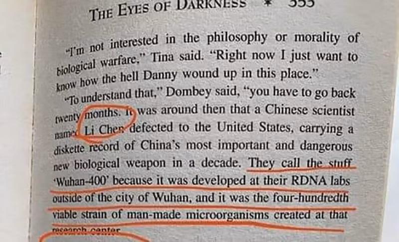 Trích một đoạn trong cuốn tiểu thuyết The Eyes of Darkness.