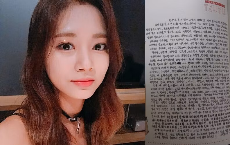 Chữ viết tay của Tzuyu cũng gọn gàng như tính cách của cô nàng. Một trong những điều khiến fan thán phục chữ viết tay của em út nhà TWICE là Tzuyu có thể giữ được khoảng cách rất đều giữa các từ với nhau.