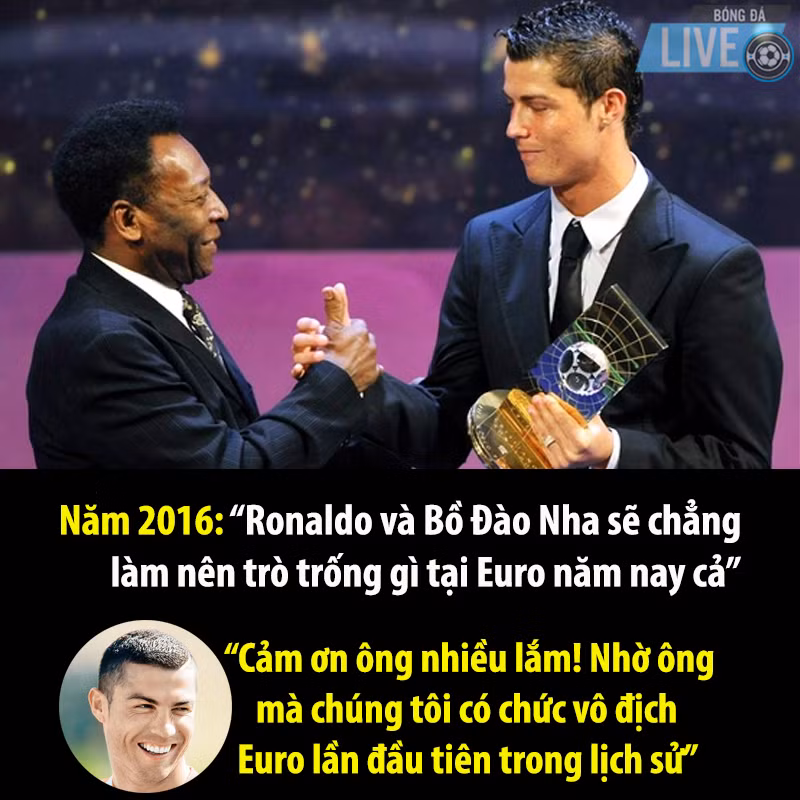 Không ít lần Pele dự báo ngược về Ronaldo.