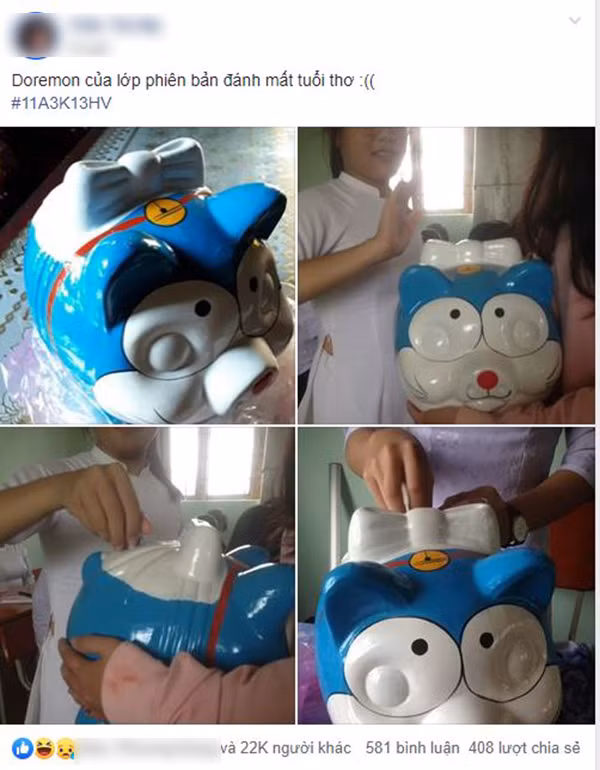 Chú lợn đất phiên bản Doraemon.