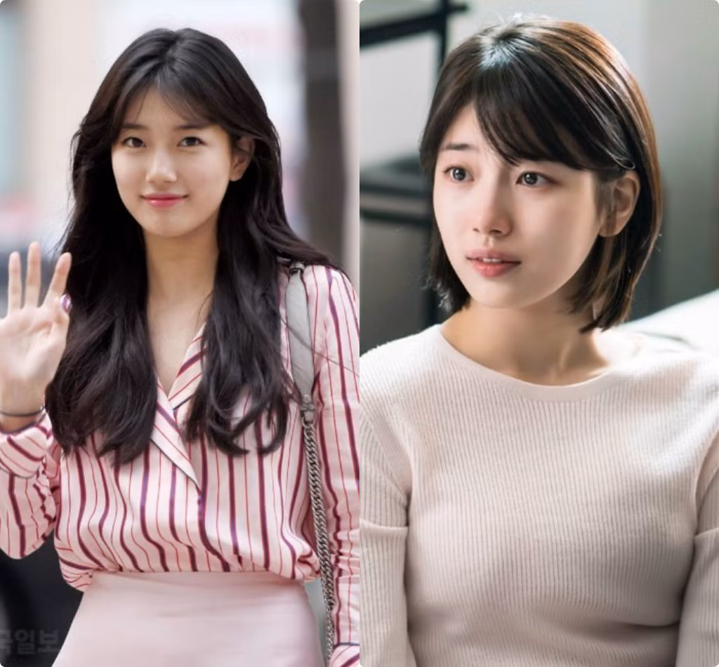 Suzy từng giải thích lý do luôn phải để tóc dài là do mắc kẹt với các hợp đồng quảng cáo, thường yêu cầu Suzy giữ hình tượng nữ tính. Nhưng đến phim While you’re sleeeping, Suzy cũng dũng cảm xuống tóc, nhìn năng động mới mẻ hẳn lên.