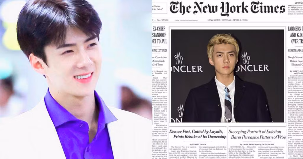 Sehun trở thành thần tượng Hàn Quốc đầu tiên xuất hiện trên tờ The New York Times nhờ các fan.