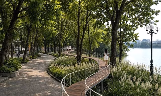 TIN NHANH: Hình dáng cầu cạn uốn lượn ven hồ Hoàn Kiếm