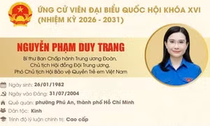 Chị Nguyễn Phạm Duy Trang ứng cử đại biểu Quốc hội khóa XVI