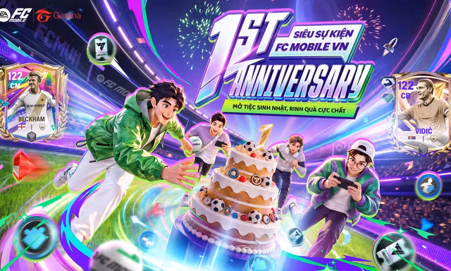 Mừng một năm ra mắt, FC Mobile Việt Nam tặng miễn phí thẻ Beckham và Vidic