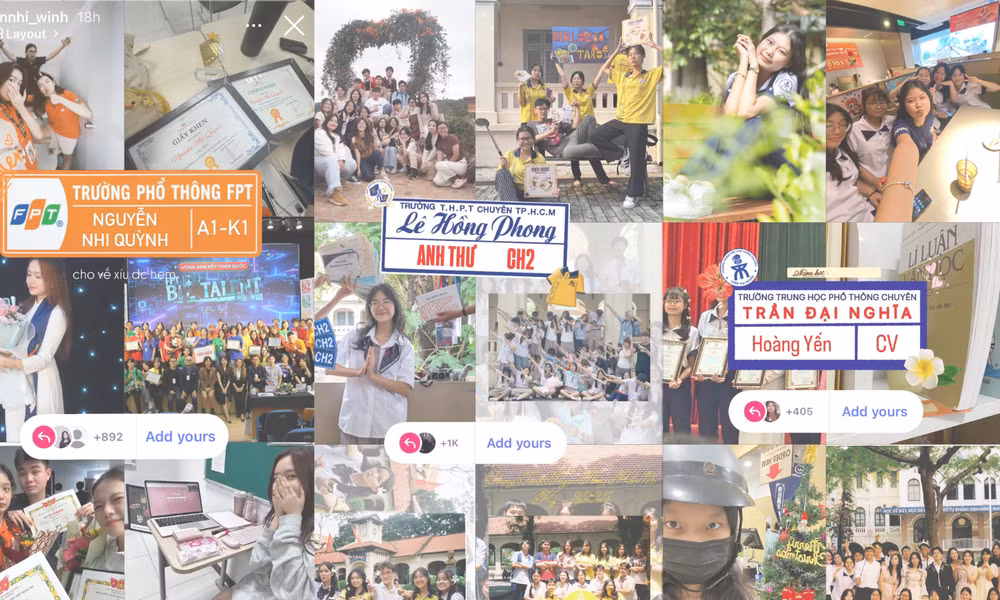 Cùng "đu trend" template phù hiệu: Một chiếc Story kéo cả trời ký ức học trò