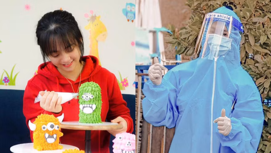 Bị kẹt lại TP. HCM, cô gái tham gia chống dịch và trổ tài làm bánh truyền cảm hứng