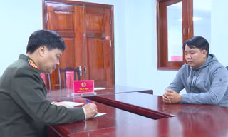 Cơ quan Công an lấy lời khai đối tượng Lưu Văn Tều.