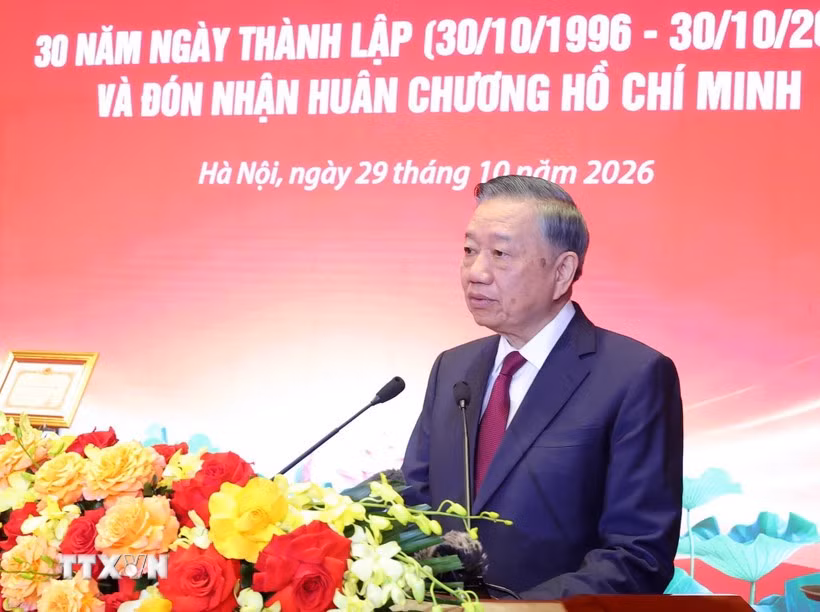 Tổng Bí thư, Chủ tịch nước Tô Lâm phát biểu chỉ đạo. (Ảnh: Văn Điệp/TTXVN)