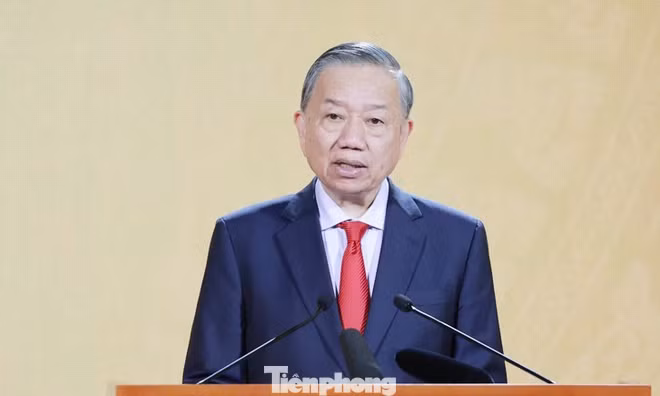 Tổng Bí thư, Chủ tịch nước Tô Lâm phát biểu tại Lễ công bố Nghị quyết của Quốc hội về việc thành lập thành phố Bắc Ninh.