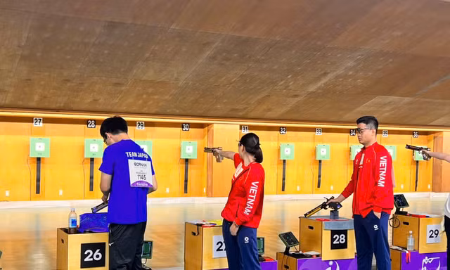 Trực tiếp Asiad 20 ngày 25/9: Trịnh Thu Vinh, Phạm Quang Huy tranh tài 10m súng ngắn hỗn hợp