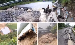 Mưa lớn gây sạt lở nhiều tuyến đường ở Lai Châu