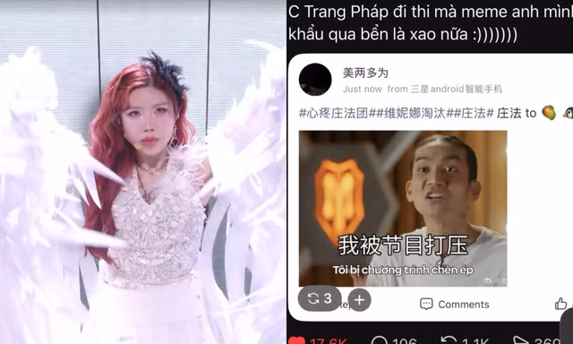 Trang Pháp miệt mài đi thi Đạp Gió nhưng BB Trần lại là người viral ở xứ Trung