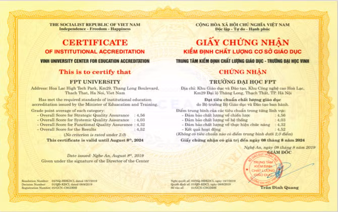 Trường ĐH FPT thành trường thứ 5 đạt kiểm định chất lượng theo tiêu chuẩn mới