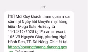 Đà Nẵng xác minh việc nhắn tin mang danh UBND TP mời mua sắm hàng hiệu