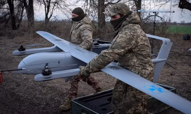 UAV ở Ukraine. Ảnh: AP.