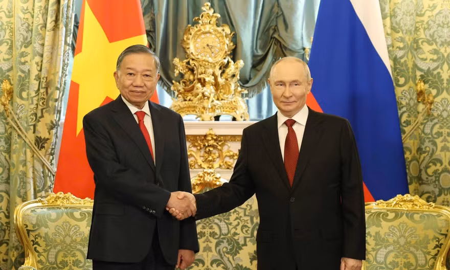 Tổng Bí thư, Chủ tịch nước Tô Lâm và Tổng thống Nga Vladimir Putin ngày 9/9. Ảnh: TTXVN