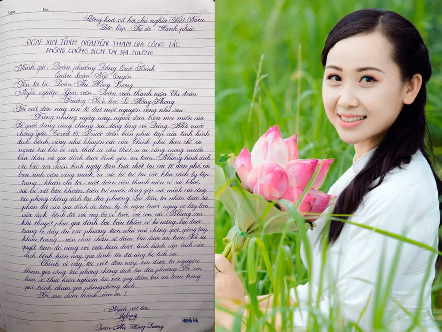 Đơn tình nguyện của chị Đoàn Thị Hồng Lương