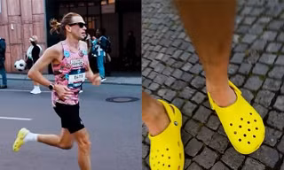Phá kỷ lục 'Guinness' khi hoàn thành cự ly marathon bằng dép Crocs