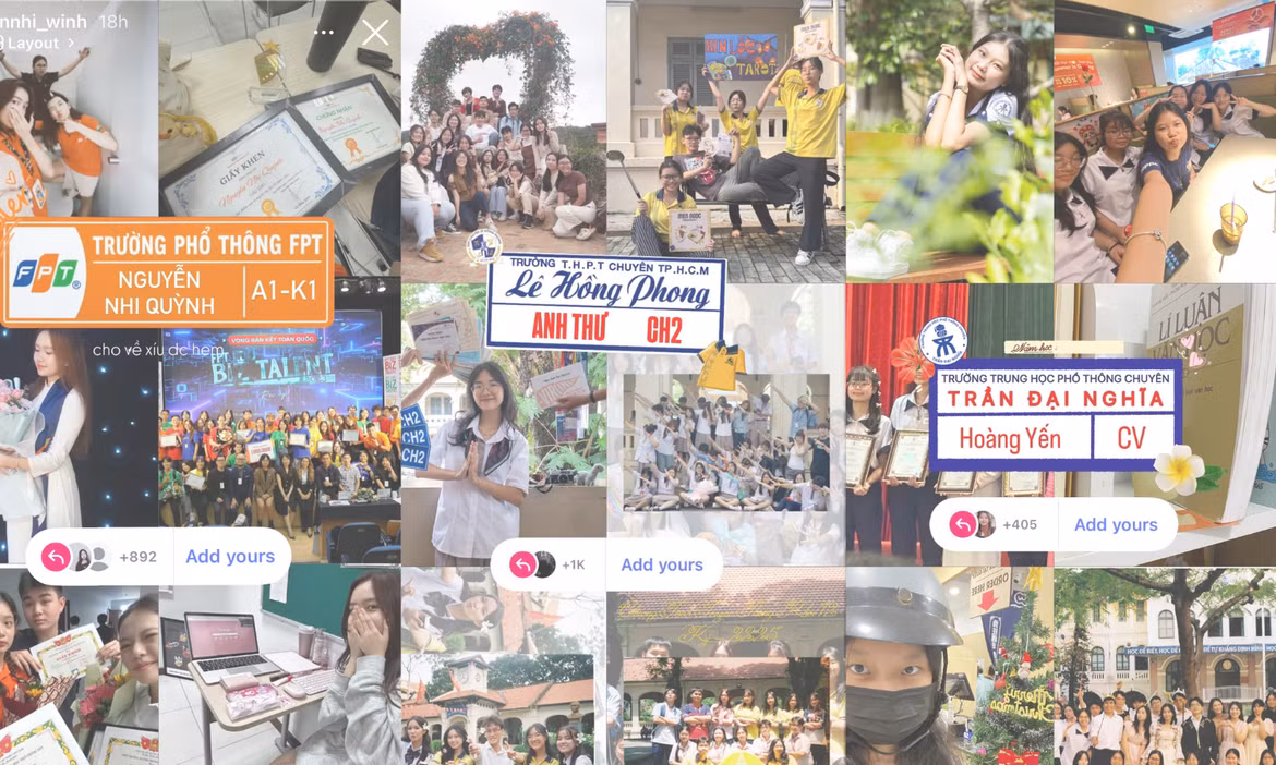 Cùng "đu trend" template phù hiệu: Một chiếc Story kéo cả trời ký ức học trò