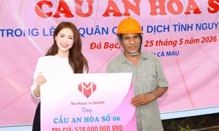 Ca sĩ Hòa Minzy xây cầu dân sinh tặng bà con Cà Mau