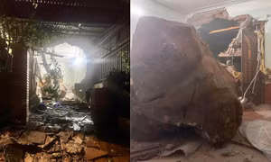 Sạt lở trong đêm, đá tảng xuyên thủng nhà dân ở Lạng Sơn