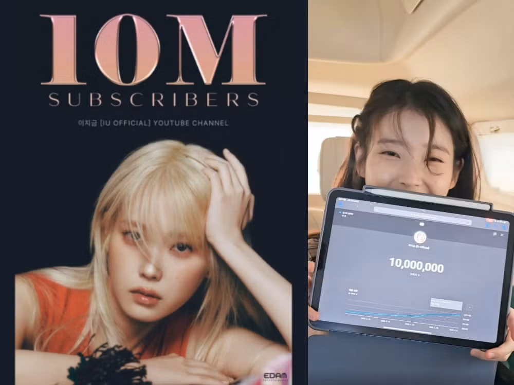 Kênh YouTube của IU vượt qua 10 triệu người đăng ký, đủ điều kiện nhận nút kim cương của YouTube. Kênh YouTube của IU vượt qua 10 triệu người đăng ký, đủ điều kiện nhận nút kim cương của YouTube.