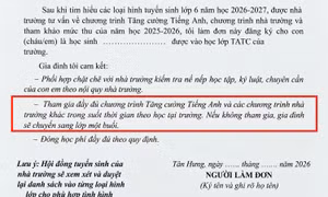 Trường THCS Nguyễn Thị Thập yêu cầu phụ huynh phải cam kết tham gia đầy đủ chương trình nhà trường. Nếu không tham gia, học sinh sẽ được chuyển sang lớp một buổi.