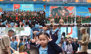 Học sinh Tiểu học Phương Mai tri ân nhân ngày thành lập Quân đội Nhân dân Việt Nam