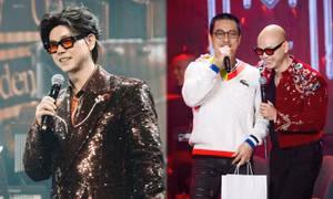 Phan Đinh Tùng đội tóc giả trong show sinh nhật, bị 6 Anh tài "bủa vây" hài hước