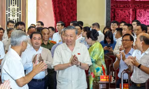 Hình ảnh Tổng Bí thư, Chủ tịch nước Tô Lâm tiếp xúc cử tri Hà Nội 
