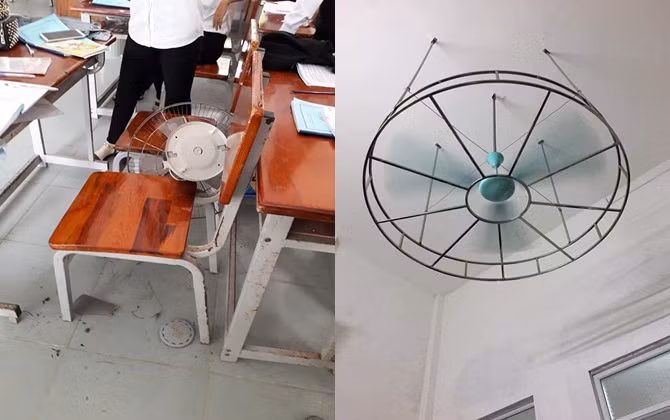 Nỗi sợ muôn thuở của học sinh: Quạt rơi trúng người!