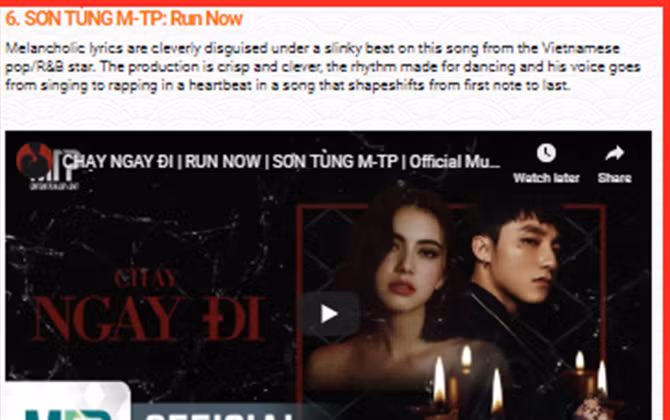 "Top 100 ca khúc hay nhất Châu Á 2018": Có hai hit V-Pop xếp hạng cao, vượt mặt nhiều hit K-Pop